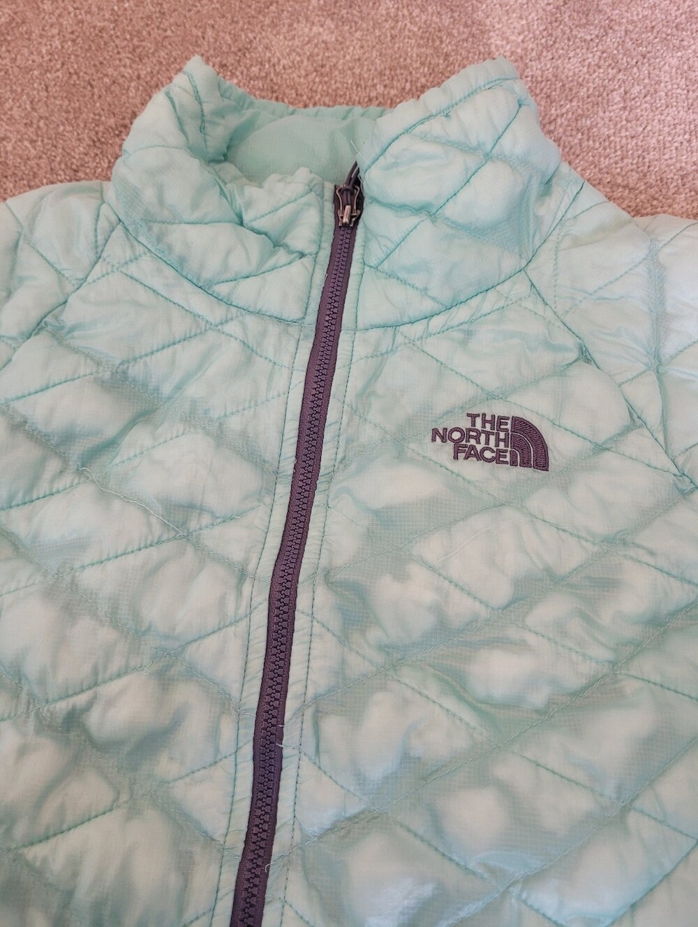 The North Face Thermoball Women’s Mint Quilted Insulated Puffer Jacket Size M - Picture 3 of 6